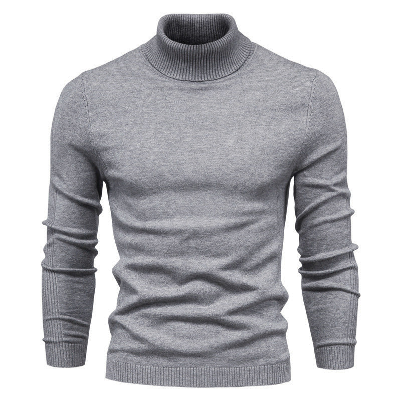 Herren Winter Rollkragenpullover, dick, lässig, einfarbig