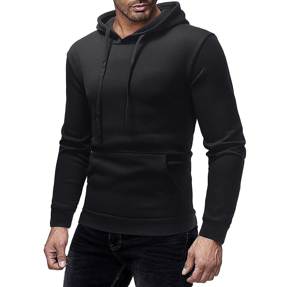 Sweat à capuche uni basique pour homme