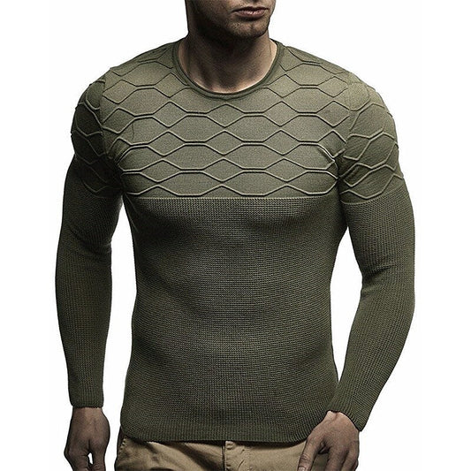Chandail pull décontracté uni à col rond pour homme