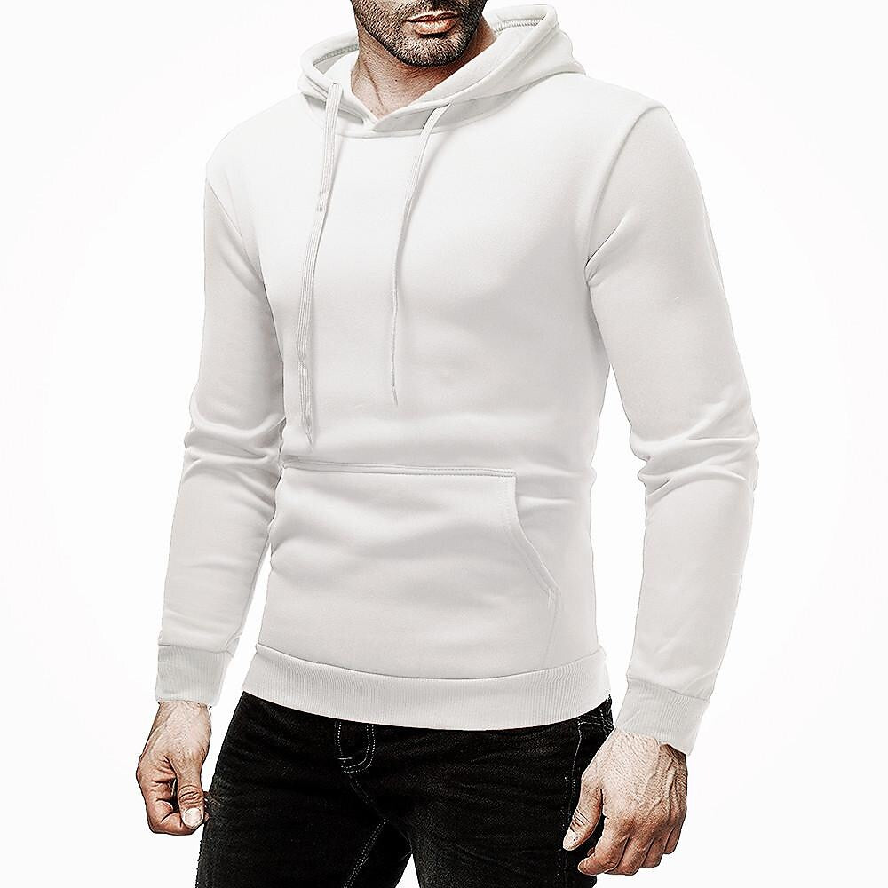 Sweat à capuche uni basique pour homme