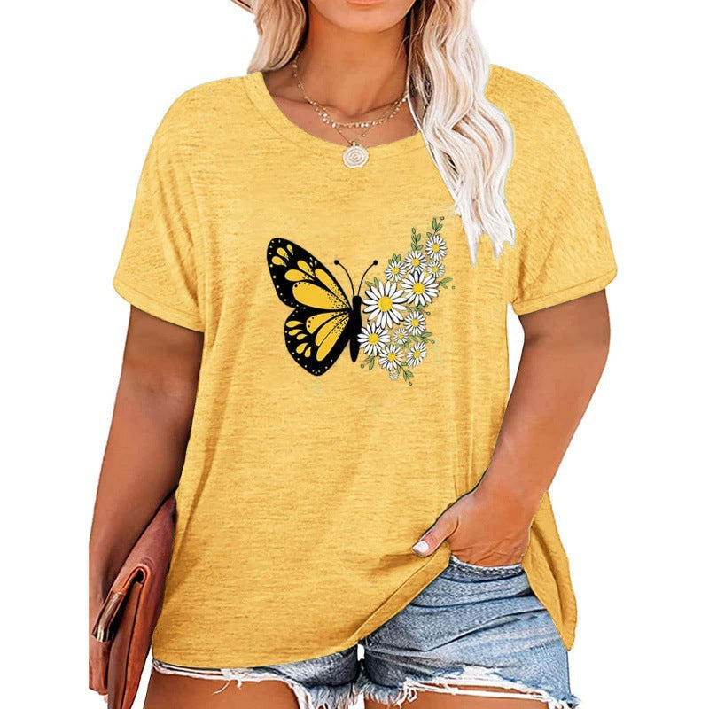 ✨Damen V-Ausschnitt Gänseblümchen-Print T-Shirts Freizeit-T-Shirts